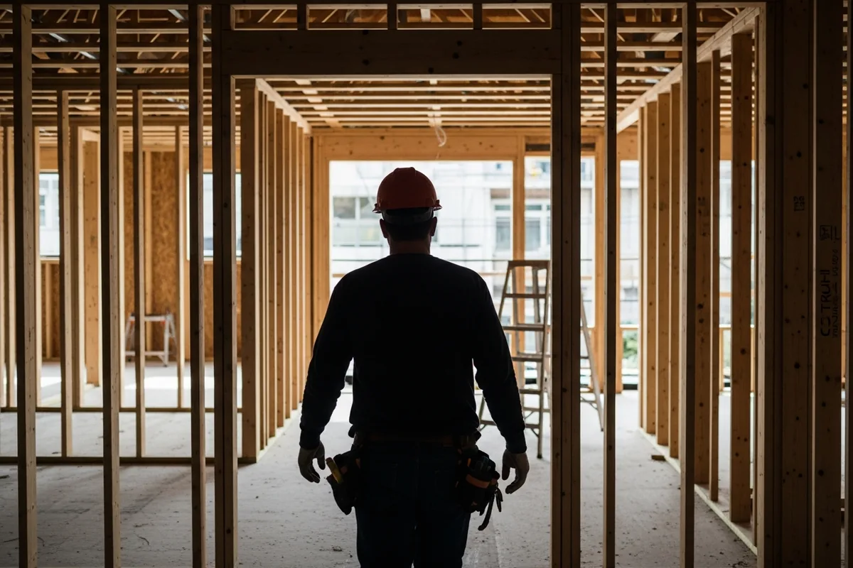 Chicago custom home builder SEO, a builder walking through a luxury home under construction