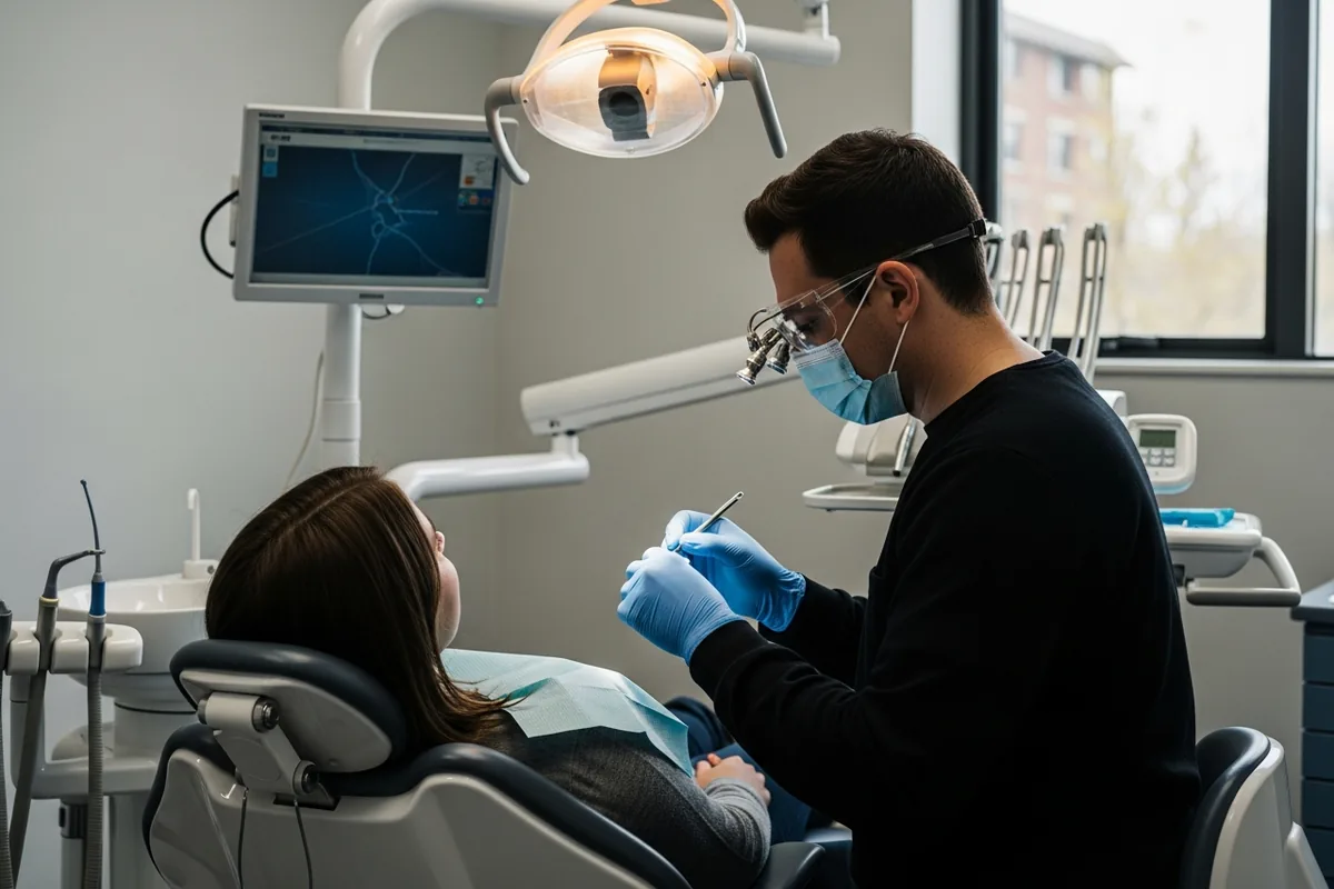Chicago dentist SEO, a patient reclining in a dental chair during a checkup